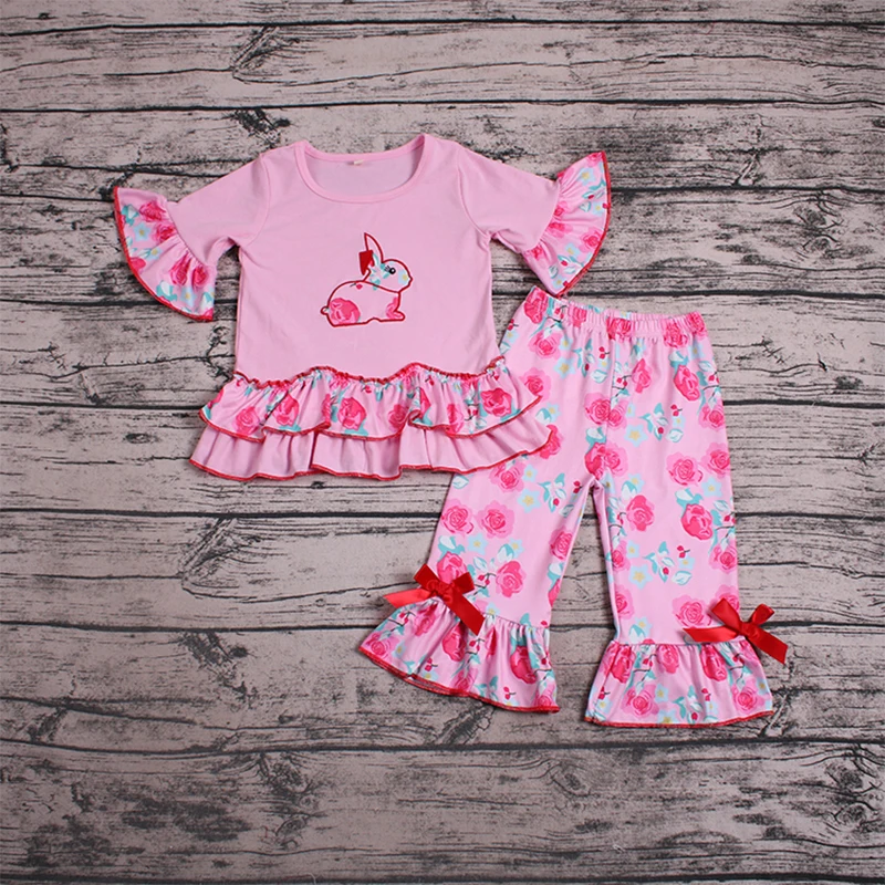 

Fancy Cute Ruffle Rabbit Children Clothes Set Kids Girls Clothing Outfits Baby Boutique