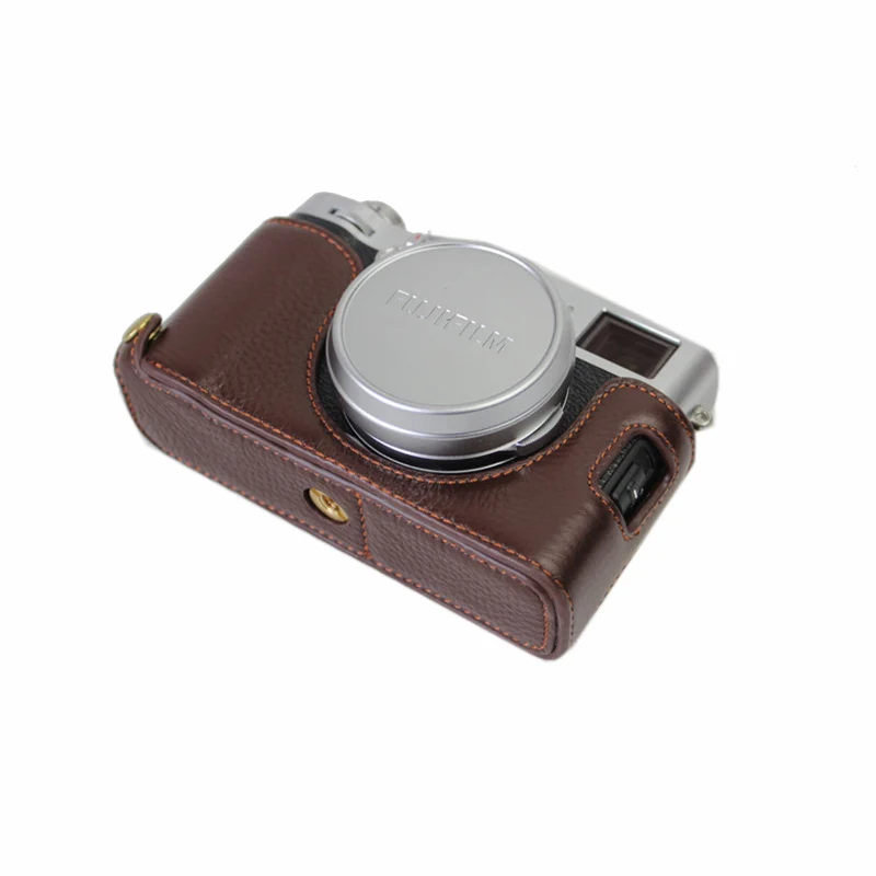 Чехол из натуральной кожи сумка для камеры Нижняя крышка Fuji X100F Половина корпуса
