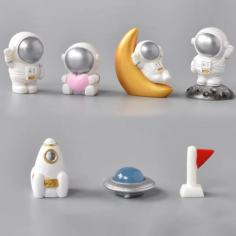 

Кукла космический космонавт украшение для дома из смолы маленькое украшение украшения для выпечки, торта миниатюрное украшение для сада