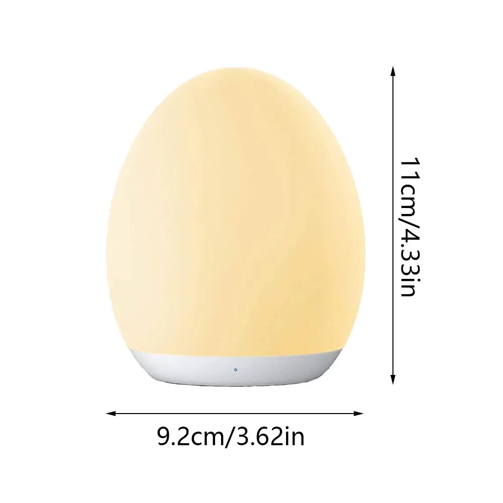 

USB Egg Shape Night Light Smart Bedside Table Lamp Touch Control RGB Color Changing LED Light With Cute Style For Kid Party Gift