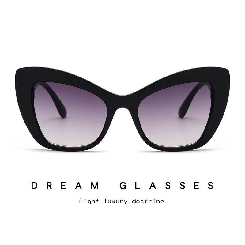 

2019 New Fashion Cat Eye Sunglasses Vintage Retro Women Wide Leg Brand Designe Heart Sun Glasses Female Black Shades UV400
