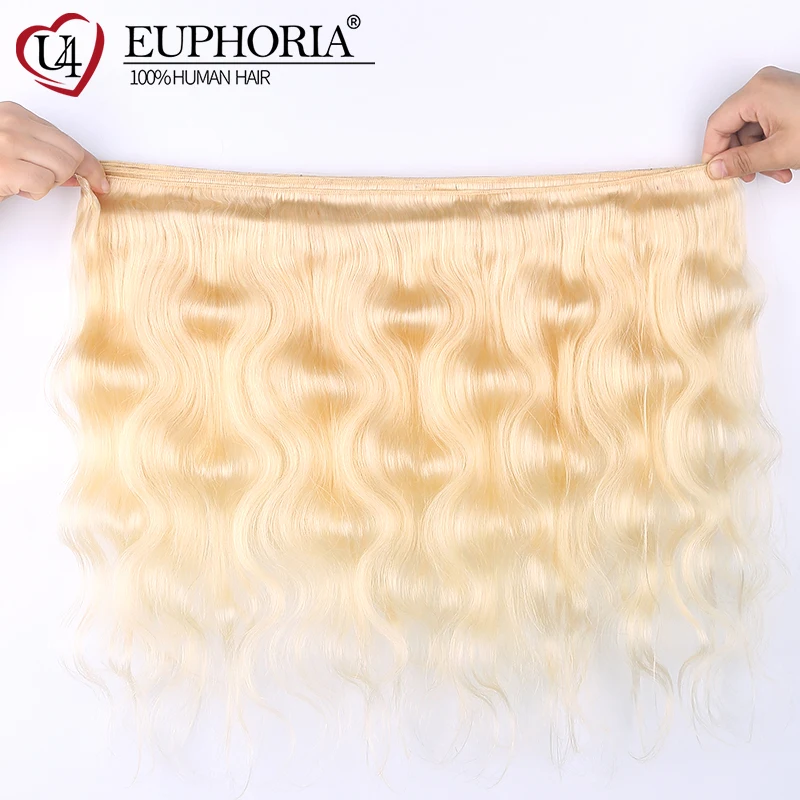 Euphoria 613 пряди, бразильские объемные волнистые Человеческие волосы Remy, пряди 8-26 дюймов, платиновый блонд, 1B 613, Омбре, пучок волос, плетение