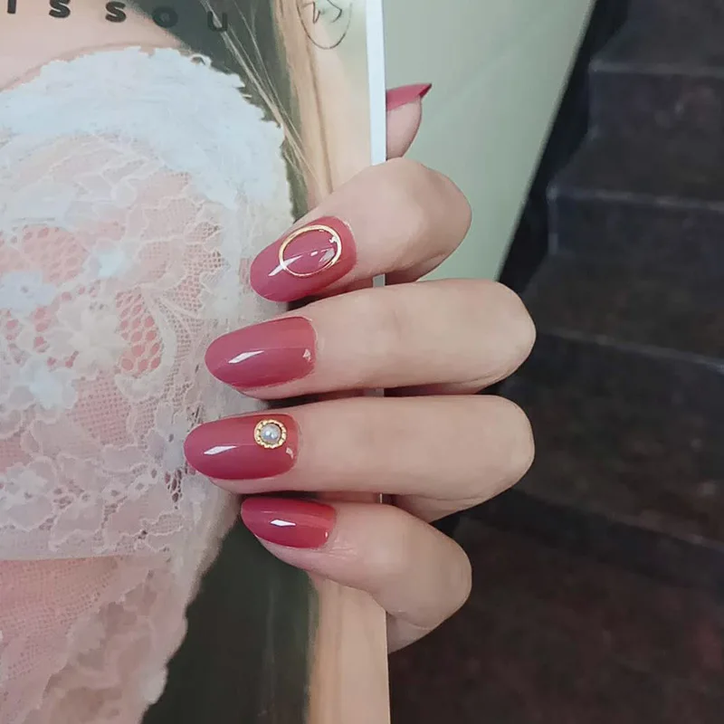 Новинка 24 штуки свадебная благородная круглая головка Алмазный маникюр 3D