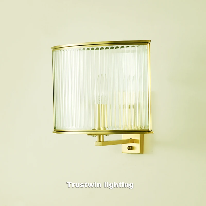 Европейская итальянская Современная медная настенная лампа для фойе коридора