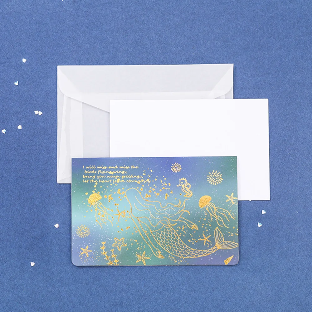 

12 Sets of Fashion Bronzing Foldable Envelopes Letter Paper Starry Writing Envelope Greeting for Party Festive(Random Style)