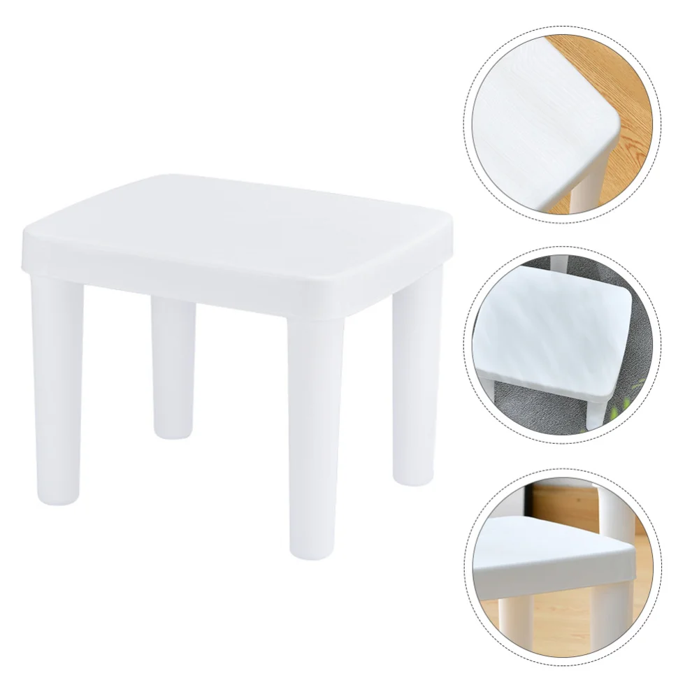 

1Pc Children Low Stool Bathroom Footstool Living Room Anti-skid Stool (White)
