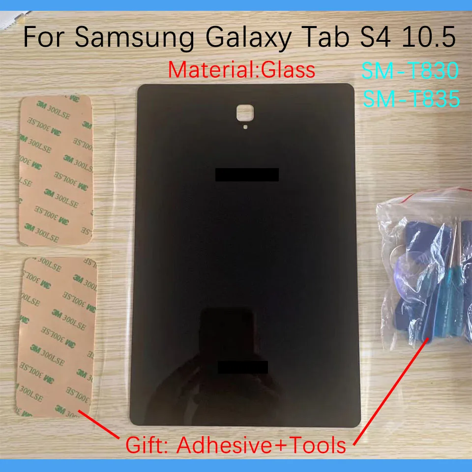 

Новое заднее стекло для Samsung Galaxy Tab S4 9. 0 T830 T835, задняя крышка батарейного отсека, задняя крышка, Замена + логотип + клейкий материал