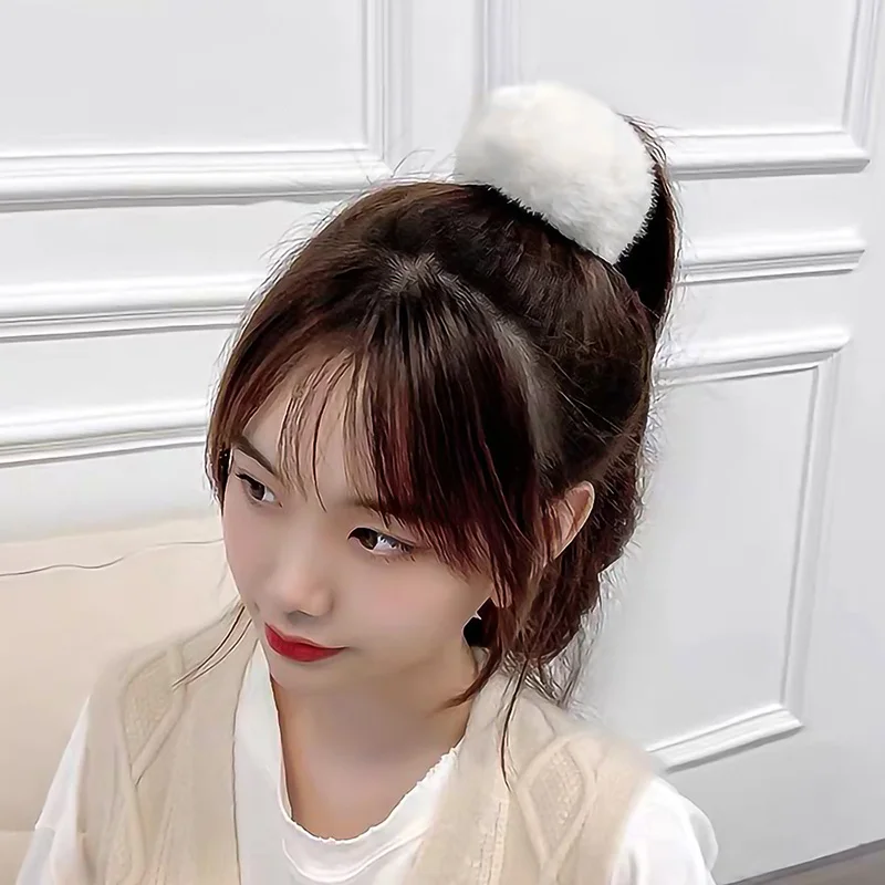 

Fashion Cute Slap Loop Plush Bracelet Hair Scrunchies For Woman Girls Imitation Rabbit Fur Hair Rope Headwear Hair Accessories