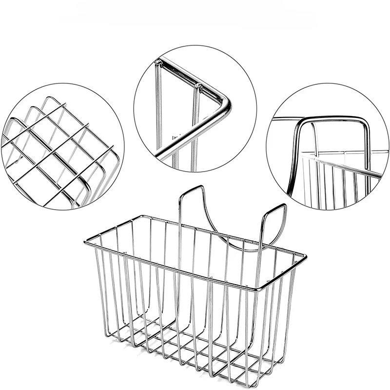 

1PC Hanging Drying Basket Kitchen Wrought Stainles Steel Drain Rack Brush Sponge For Sink Storage Drainage Holder Organizer