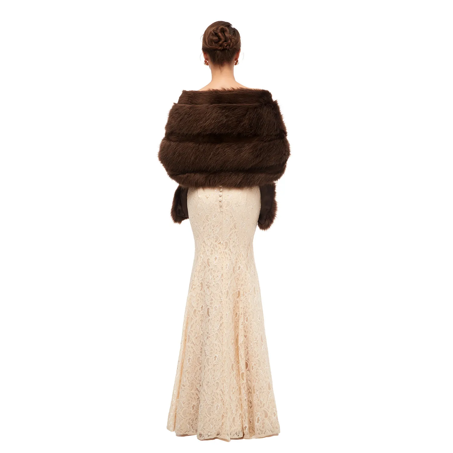 Элегантная Свадебная накидка из искусственного меха jaevini 2020 зимняя