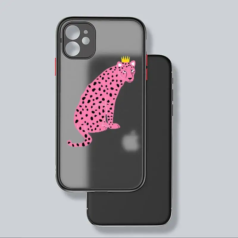 

Leopard cartoon animals Black spots Phone Case black matte transparent For iPhone 7 8 x xs xr 11 12 pro plus mini max