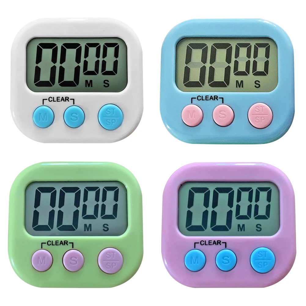 lcd manual electronic digital display screen timer magnetic kitchen cooking table countdown alarm clock stopwatch with stand free global shipping