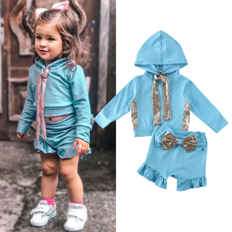 Новинка комплект одежды для маленьких девочек детская толстовка с капюшоном
