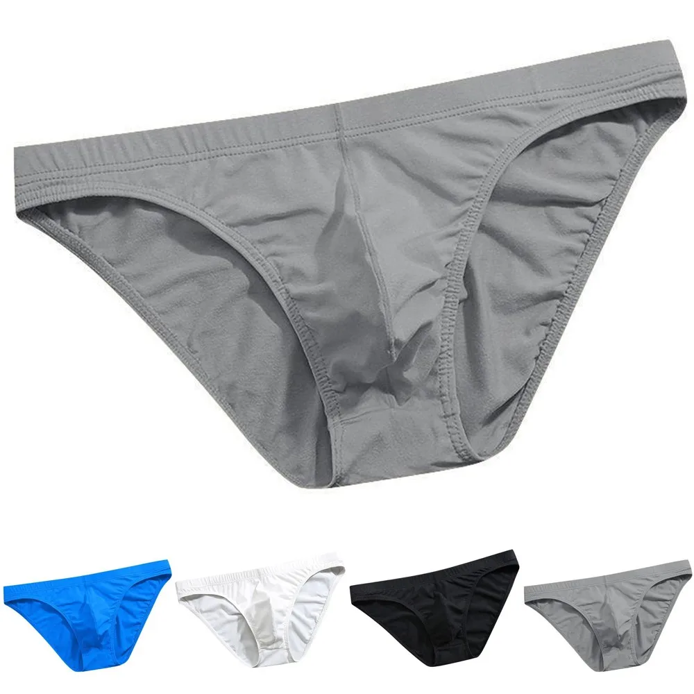 Underwear Men Bulge Briefs Mid Waist One Piece Semi-Transparent Breathable Under Pants Sissy Ropa Interior Hombre 2021 Man new
