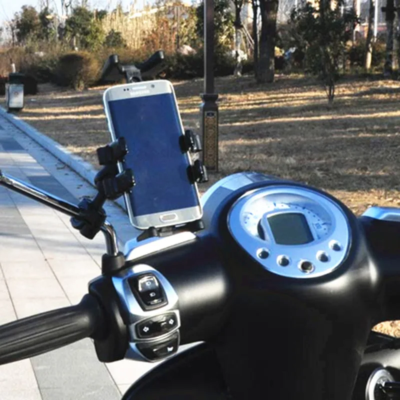 Держатель для телефона или радио на палец мотоцикла + двойная опора держатель