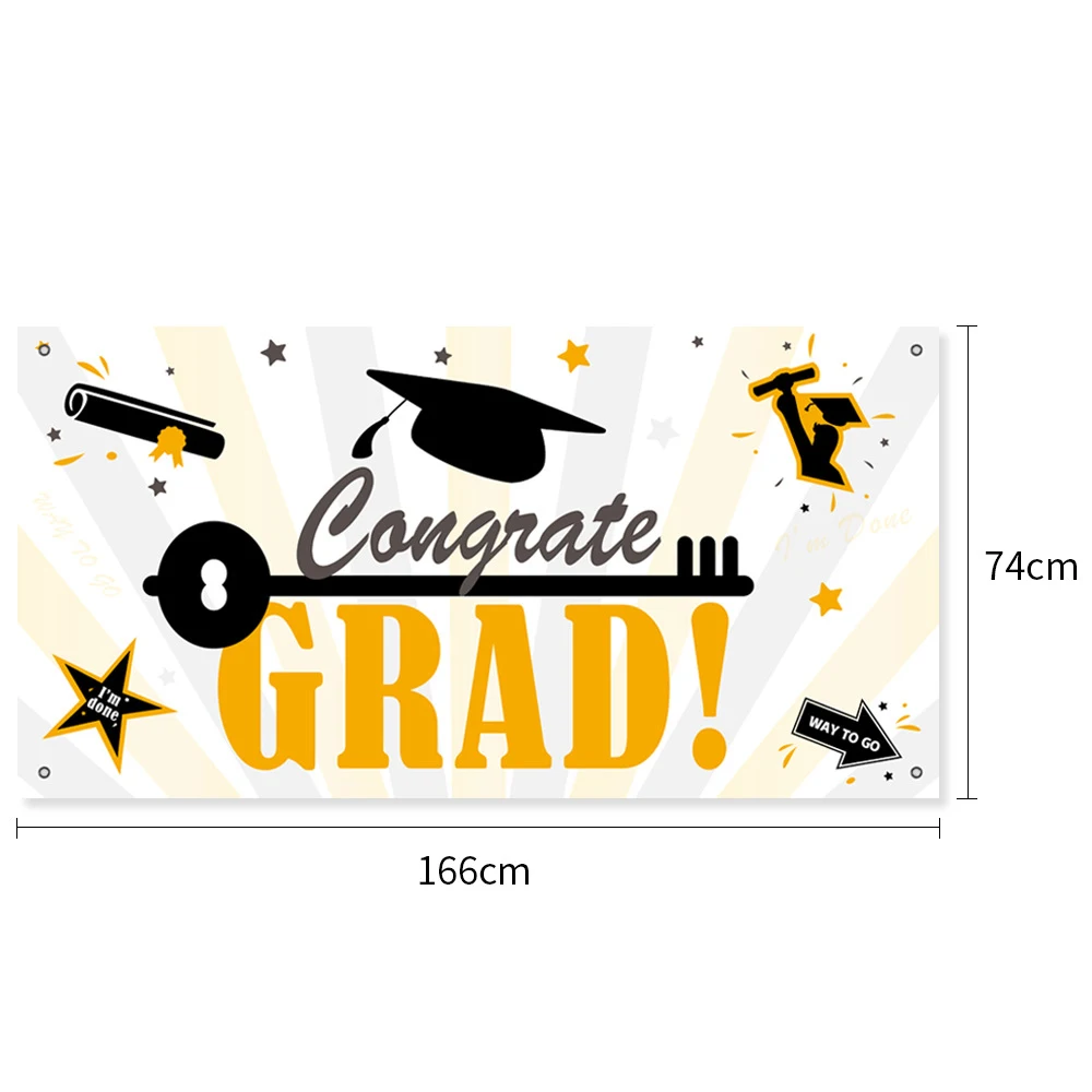 

Graduation Banner Large Fabric Graduation Party Banner Graduation Decorations Party Supplies Grad Photo Outdoor/Indoor Banner