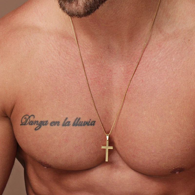 

Classic Cross Men Necklace Fashion New Stainless Steel Chain Pendant Necklace For Men Jewelry Gift Collar Hombres