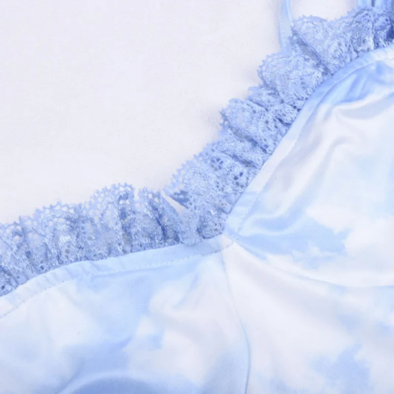 Новинка 2020 женские летние платья с принтом облаков оборками а-силуэта