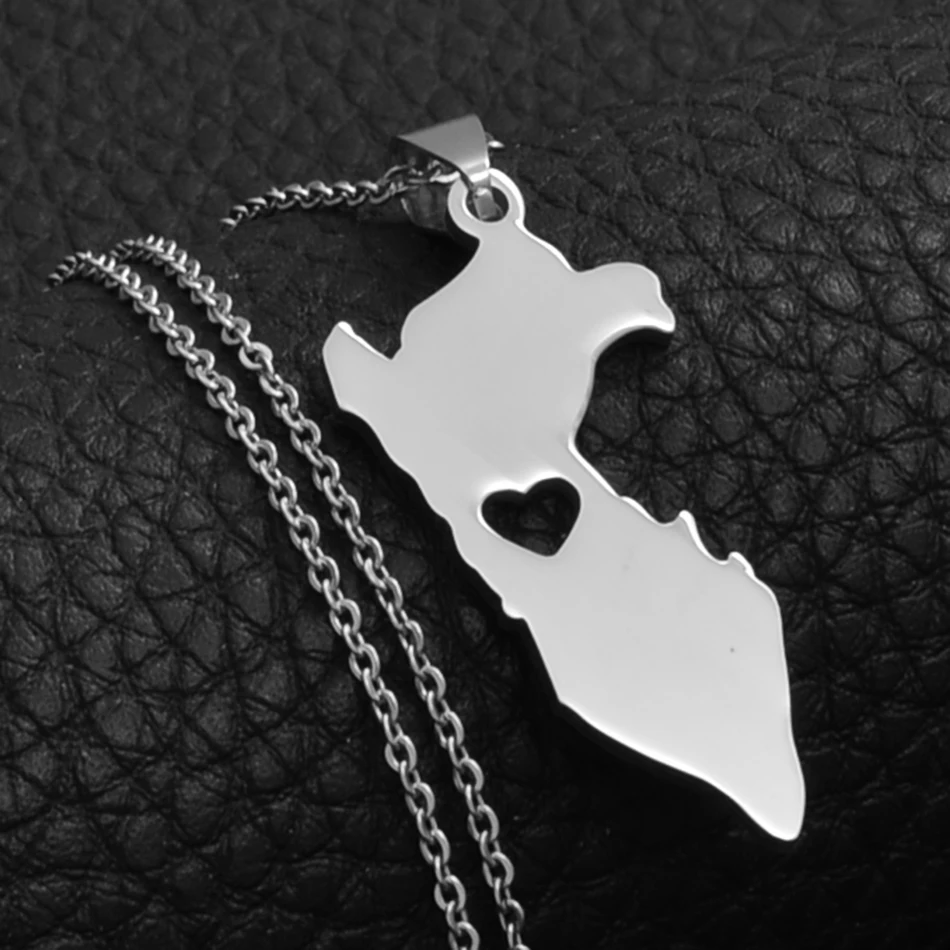 Anniyo Перу карта кулон ожерелья для женщин/мужчин полировка карты ювелирные