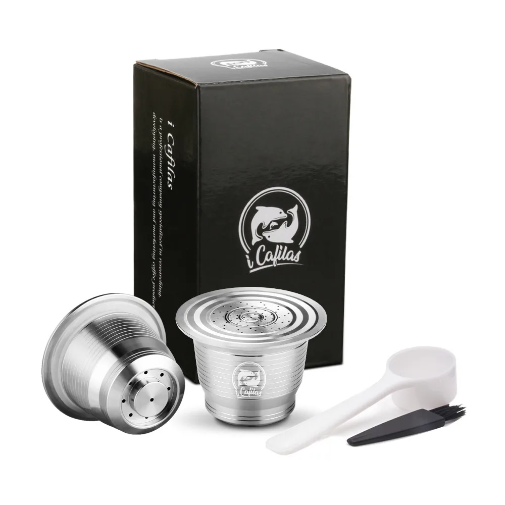 ICafilas Nespresso многоразовые кофейные капсулы Pod из нержавеющей стали для кофе эспрессо фильтры и вскрытия - Color: As picture