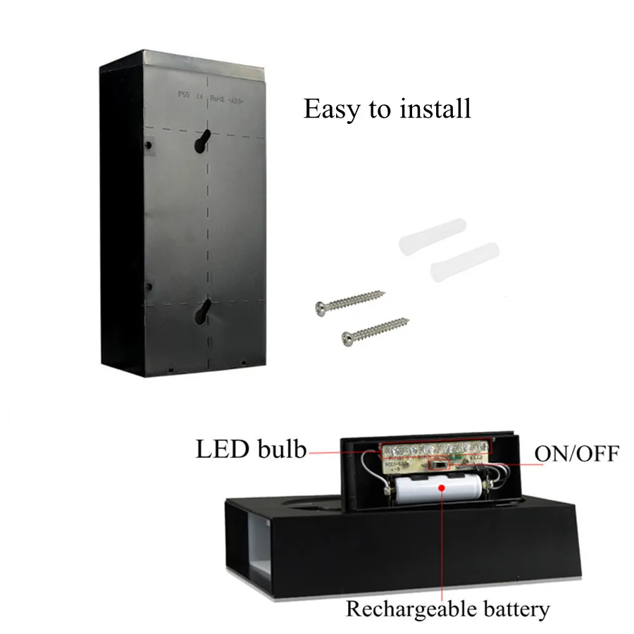 

Solar Led Light 6 LED Illumination Doorplate Lamp House Number Outdoor Lighting Porch Lights With Rechargeable