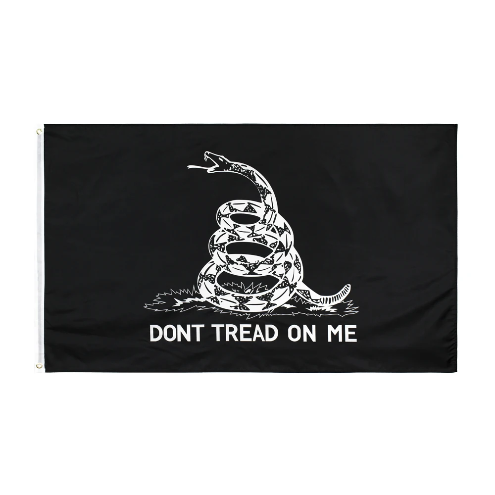 

90x150cm Dont Tread On Me Tea Party Rattle Snake Gadsden Flag For Decoration