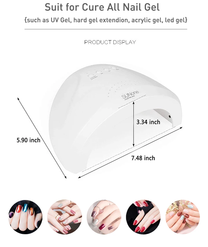 SUNone Сушилка Для Ногтей СВЕТОДИОДНЫХ УФ Лампы 24 Вт/48 Вт Салон красоты