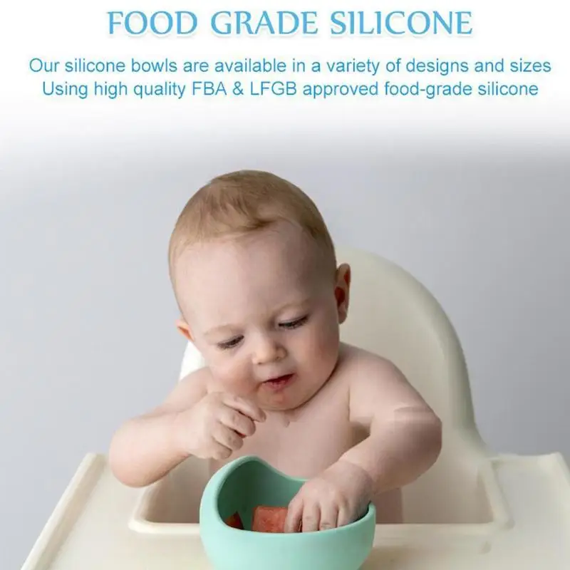 

1set Silicone Baby Feeding Bowl Tableware Waterproof Baby Dishes Silicone Crockery Spoon Plate For Baby Bowl Non-Slip H9D7