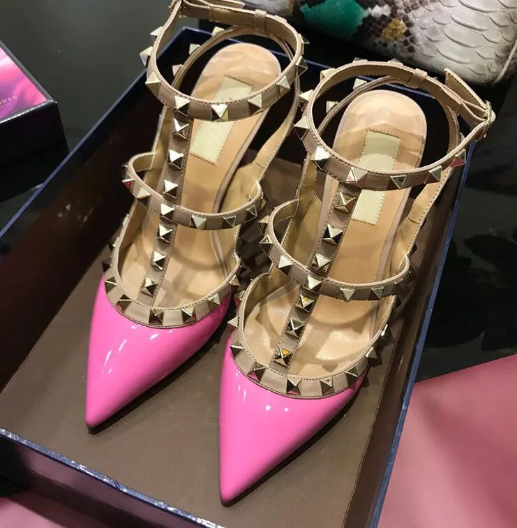 1 Г. Дизайнерская обувь Кроссовки So Kate с шипами на высоком каблуке 6, 8, 10 см, туфли-лодочки из натуральной кожи с острым носком резиновая обувь, размер 35-43 с коробкой - Цвет: 1
