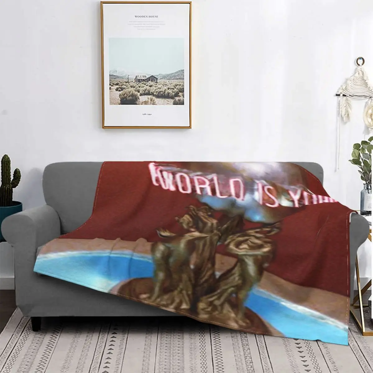 

Scarface The World Is Your-Manta a quadros para cama, sofah cama, manta de пикник, Colcha de verano