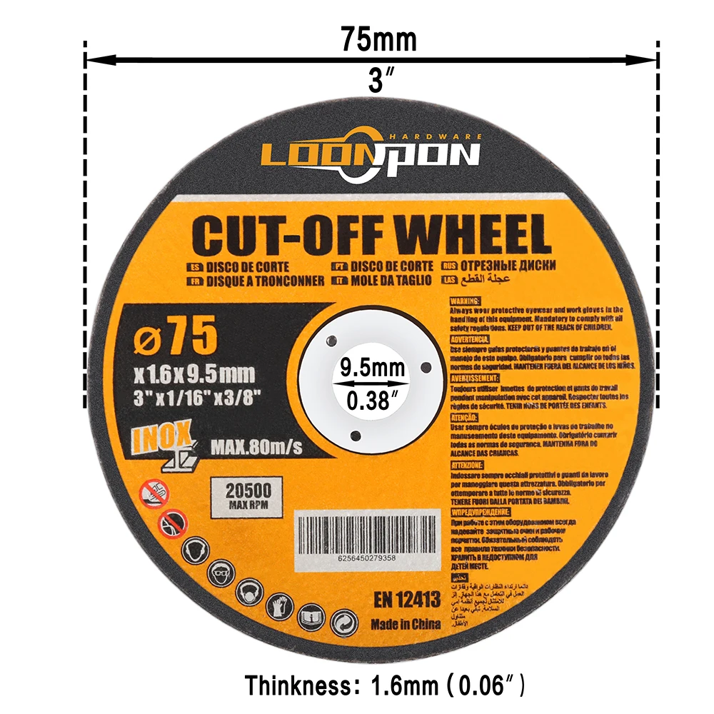 

Металлический режущий диск 75 мм, лезвие из полимерного волокна, отрезное колесо для угловой шлифовальной машины, аксессуары, вращающийся ин...