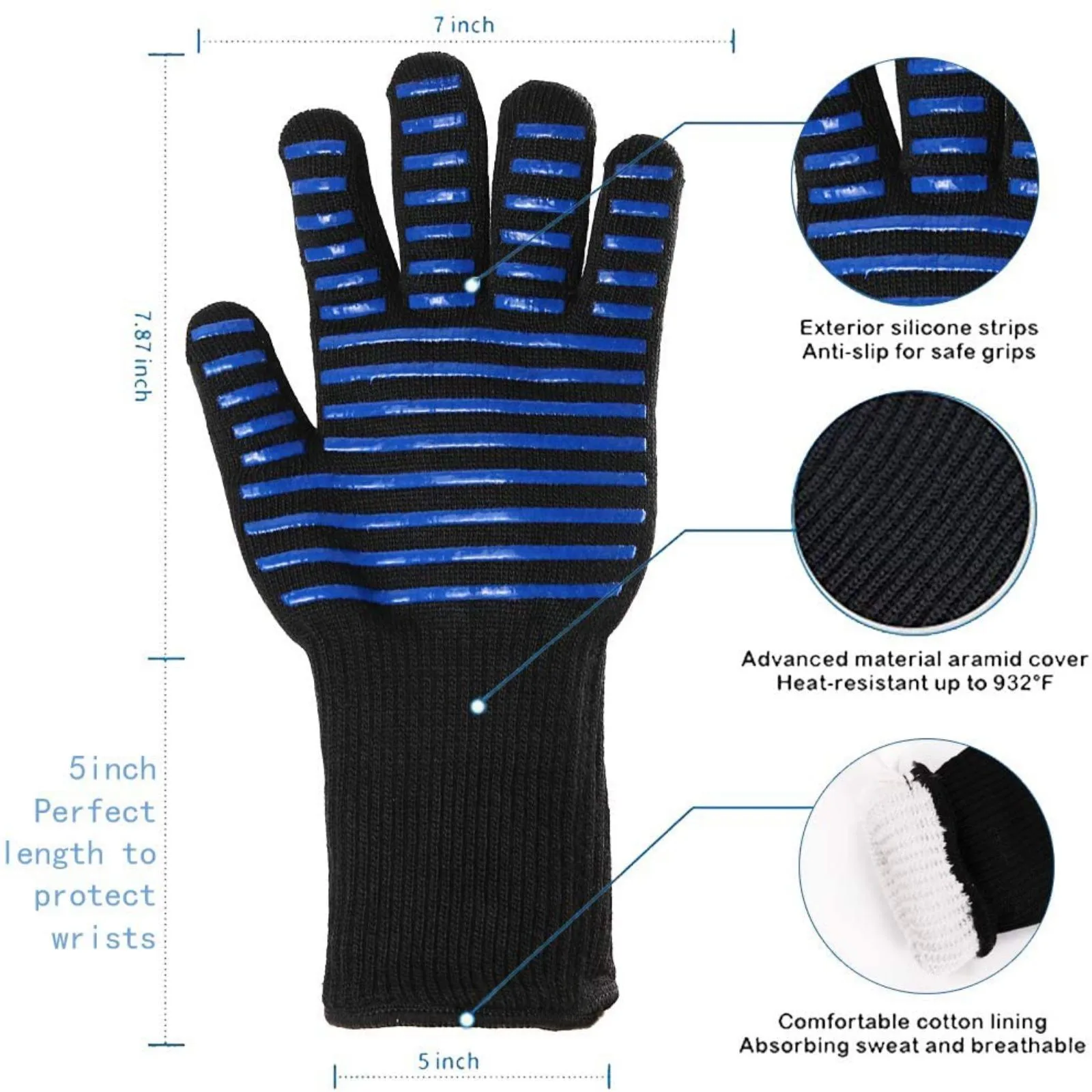 

Sagace 2021 New Gloves Winter Outdoor Fasion Heat Resistant Bbq Grill Gloves For Smoker Barbecue Baking Cooking