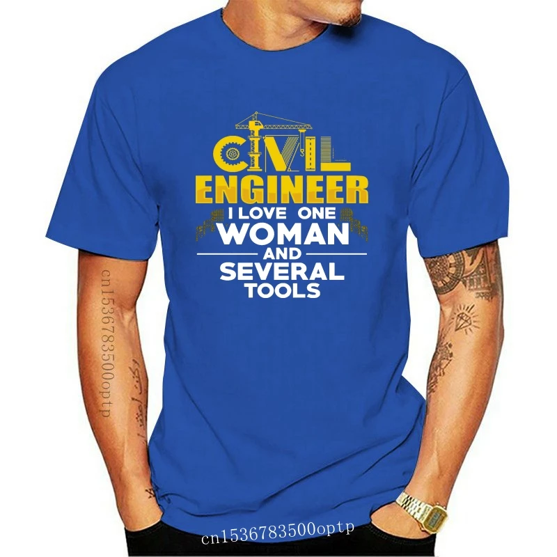 

New Civil Engineer Funny Engineering T Shirt Pattern Building Round Collar Knitted Short Sleeve Summer Standard Famous Shirt