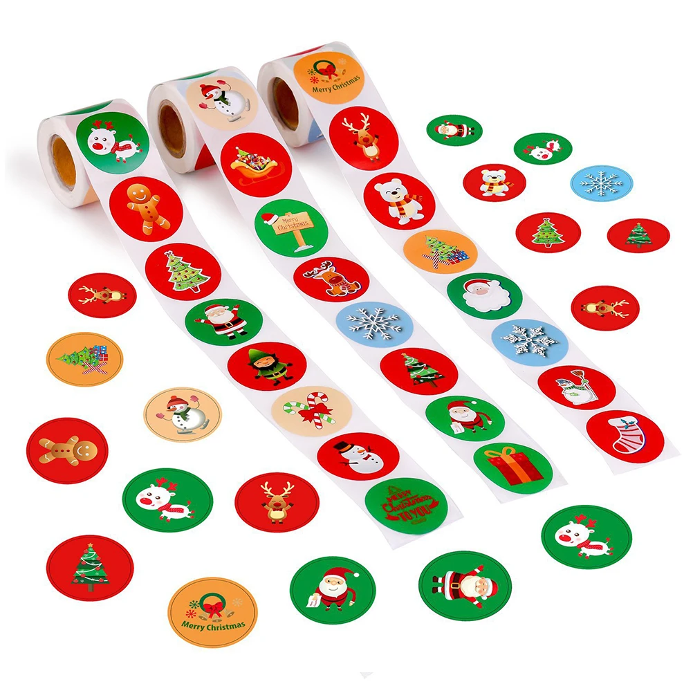 500 шт. рождественские наклейки сделай сам этикетки для запечатывания тортов