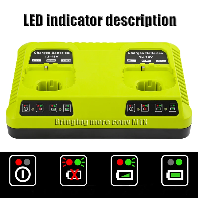 

P117 Li-ion Ni-CD NI-MH Battery Charger For RYOBI 12V 14.4V 18V ONE+ Serise Charger For P103 P104 P105 P107 P108 high quality