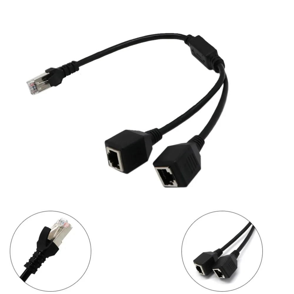 

RJ45 Network Splitter Adapter Cable 1 Male to 2 Female Socket Port LAN Ethernet Network Splitter Y Adapter Cable
