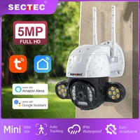 sectec wifi 360 5mp 3mp tuya courtyard lighting surveillance camera ai mobile detection outdoor security protection cctv cam
