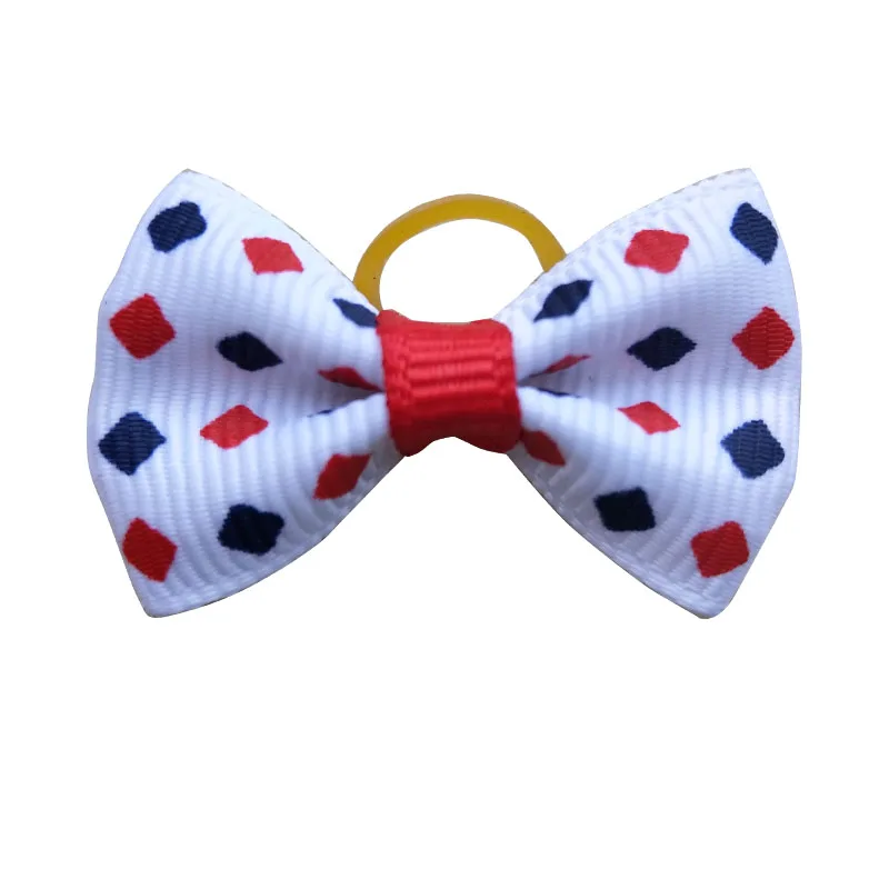 100 шт. банты для собак красный белый синий собака женские аксессуары волос ручной