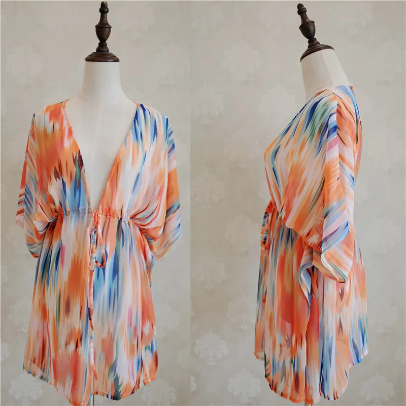 Наряд кафтан на пляж парео саронги сексуальная накидка шифон Бикини Купальники