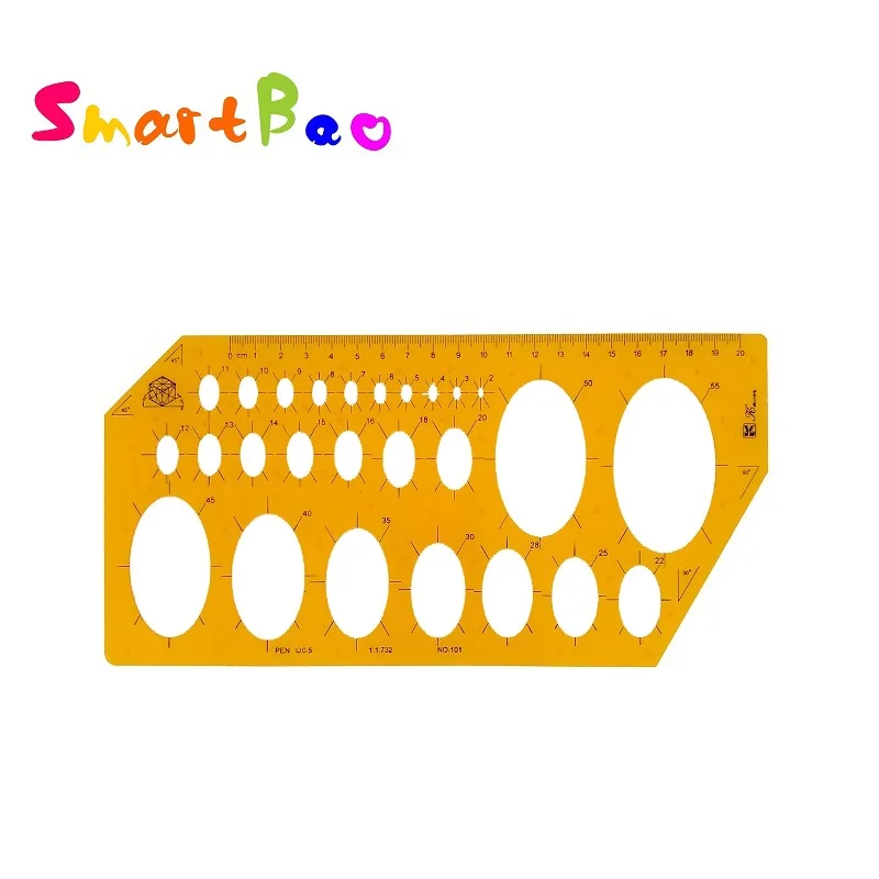 Профессиональный эллипс чертежный шаблон 26 размеров овальный архитектурный дизайн K101|Линейки| |