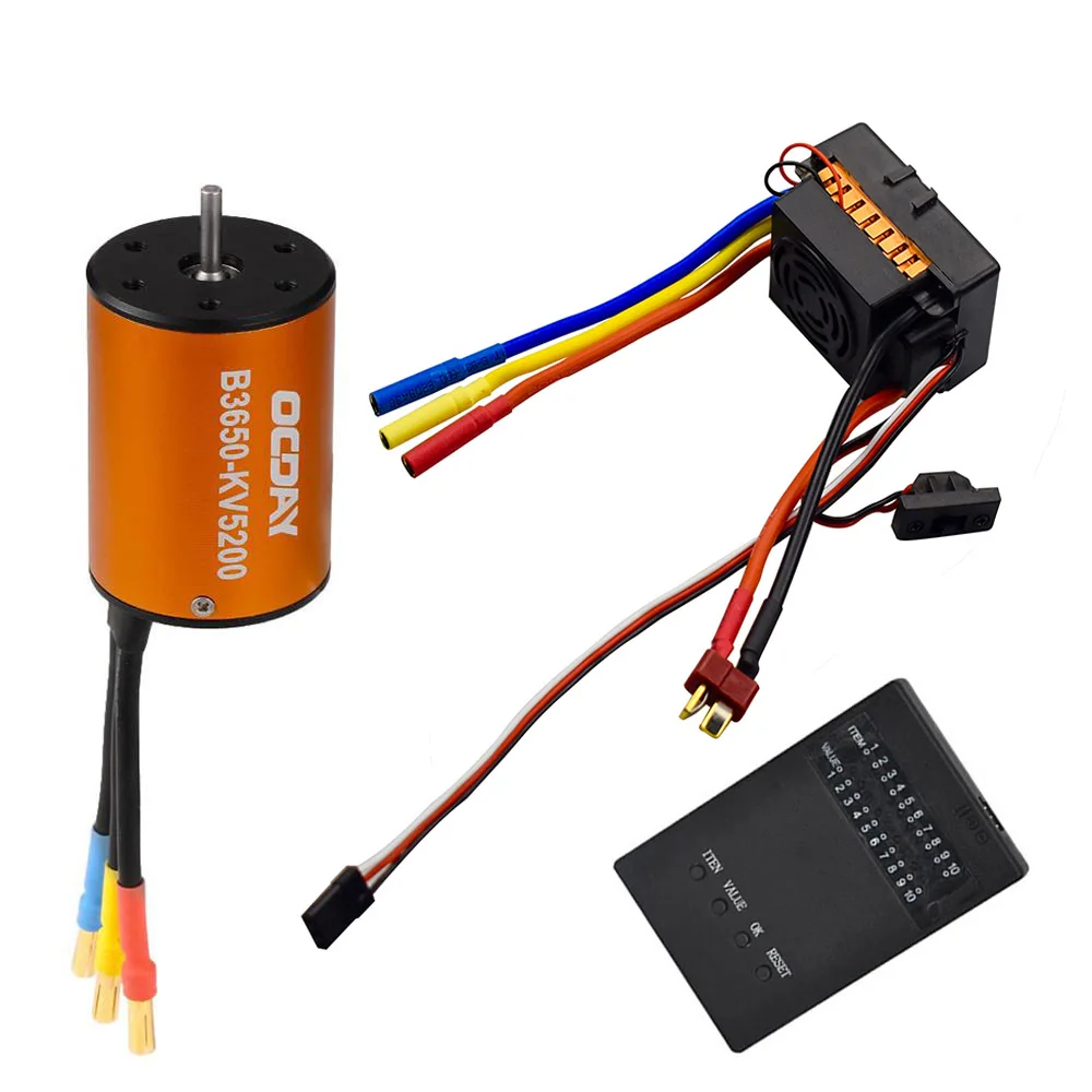 Package 4 OCDAY 3650 5200KV 4 полюса Бессенсорный бесщеточный мотор с 60A электронный регулятор скорости комбо набор для 1/10 RC автомобилей и грузовиков - Цвет: Package 4