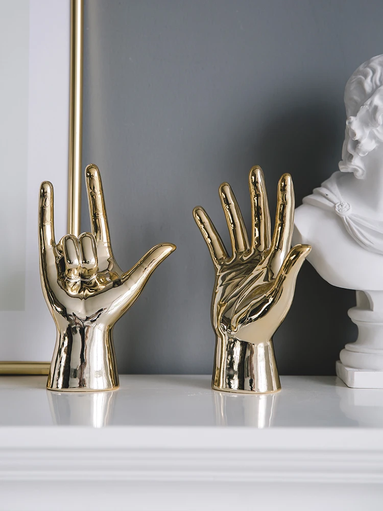 Позолоченный палец светильник класса люкс Стиль пространство художественные