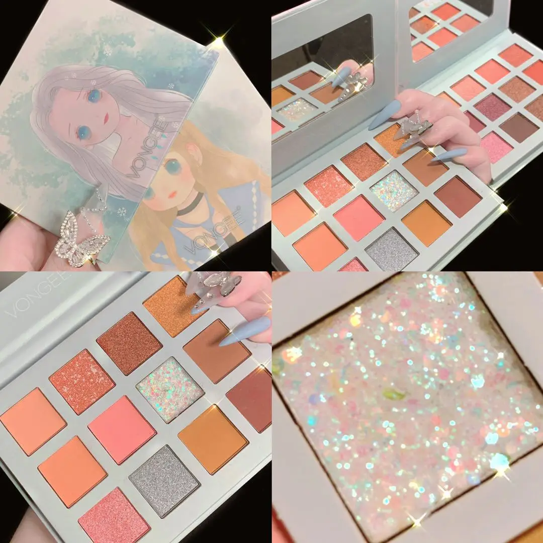 

12 Colors Eyeshadow Palette Multi-Color Super Glitter Pearly Matte High-Value Eyeshadow