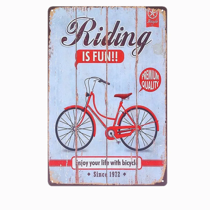 

RIDE BICYCLE Retro Metal Tin Signs BAR Pub Home Decor Wall Posters Pub Decoration Beer Plates Life Is Like Riding Plaque N099