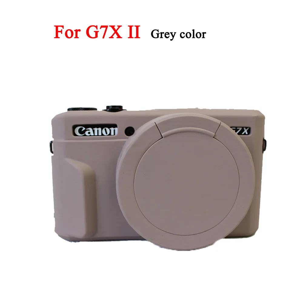 Красивая видеокамера для камеры Canon G7XII G7X II G7X mark 3 G7X III G5X II силиконовый чехол резиновый чехол для камеры защитный чехол - Цвет: G7X II Grey color