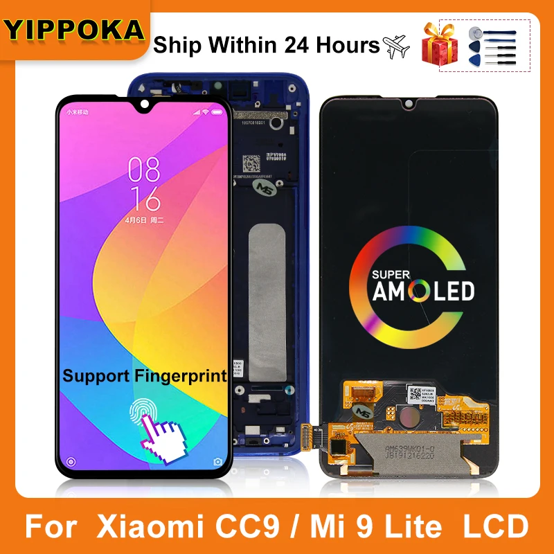 

6,39 ''Super AMOLED для Xiaomi Mi CC9 LCD MI 9 Lite дисплей сенсорный экран дигитайзер Замена для XiaoMI 9 Lite ЖК-экран