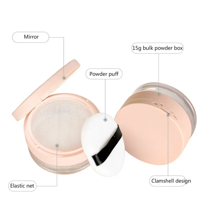 Пустые пышные коробки свободный порошок Контейнер Сито многоразовые круглой