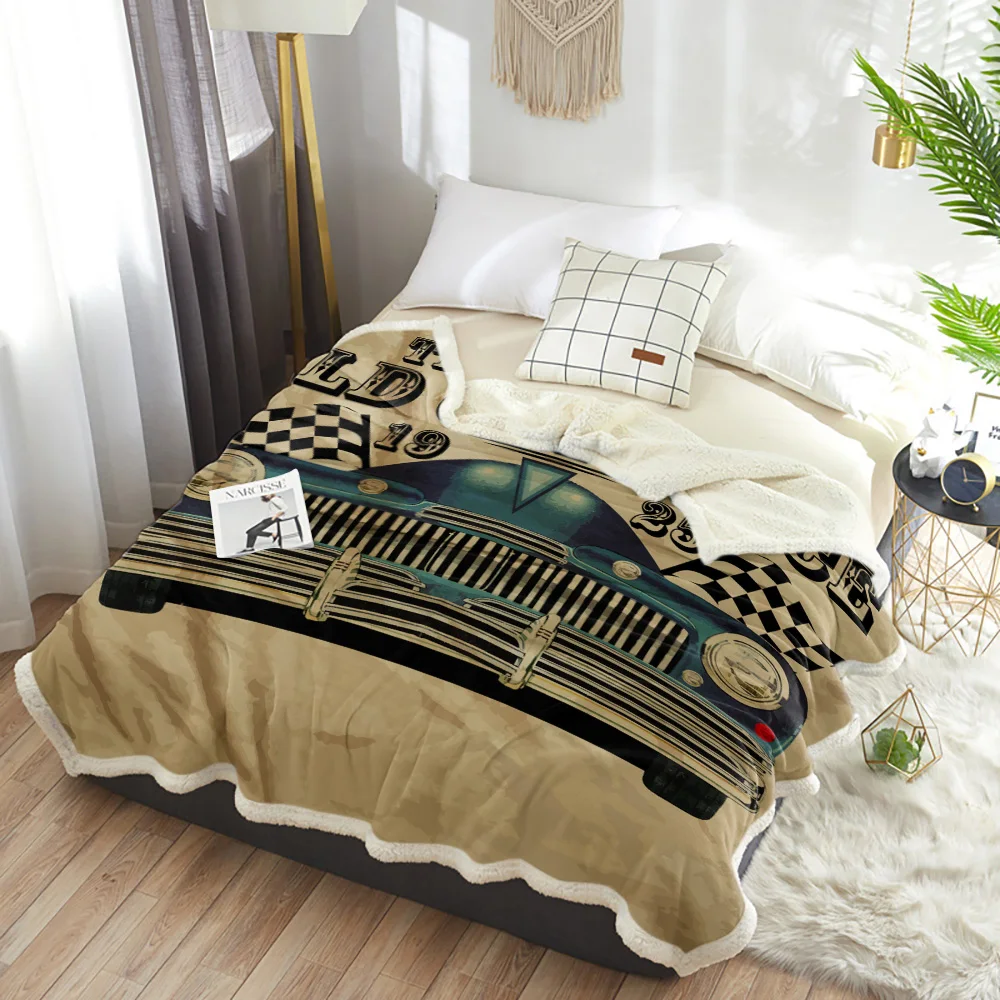 Зимнее кашемировое одеяло традиционное для гоночных старых автомобилей зимнее