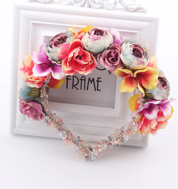 Повязка на голову детская с цветами для девочек