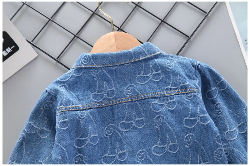 Джинсовая куртка для маленьких девочек джинсовая верхняя одежда детей ветровка